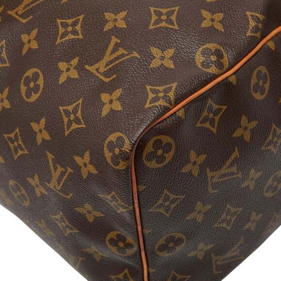 LOUIS VUITTON Authentic Brown Monogram Leather Speedy 40 Boston Bag - Picture 4 of 12